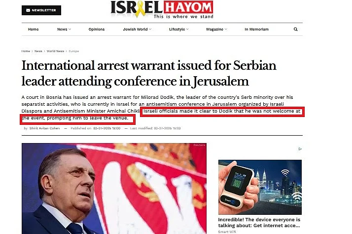tekst u novinama israel hayom