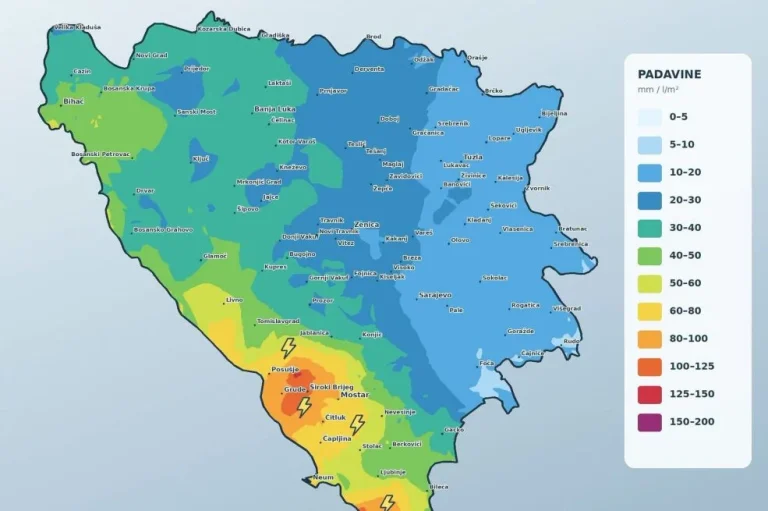 BH METEO objavio prognozu za vikend: Evo gdje će pasti najviše kiše
